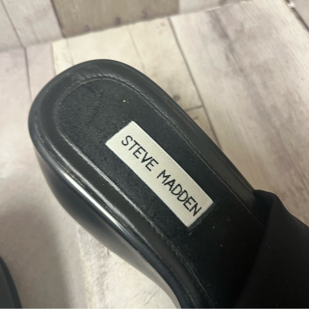 Y2K Steve Madden Black Platform Sandals Size 7.5 - Picture 8 of 9